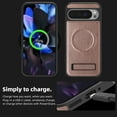 thumbnail image 3 of Magnetic for Google Pixel 9 Pro PU Leather Case, Compatible with Magsafe, Built-in Invisible Stand, Premium Ultra Slim Adjustable Kickstand Protective Case for Google Pixel 9 Pro, Rosegold, 3 of 8