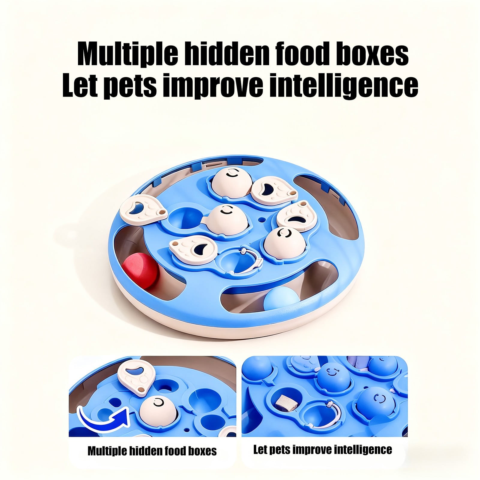 B Interactive Pet Toy For Dogs And Cats Fun Food Hiding Spinning Wheel Puzzle Feeder