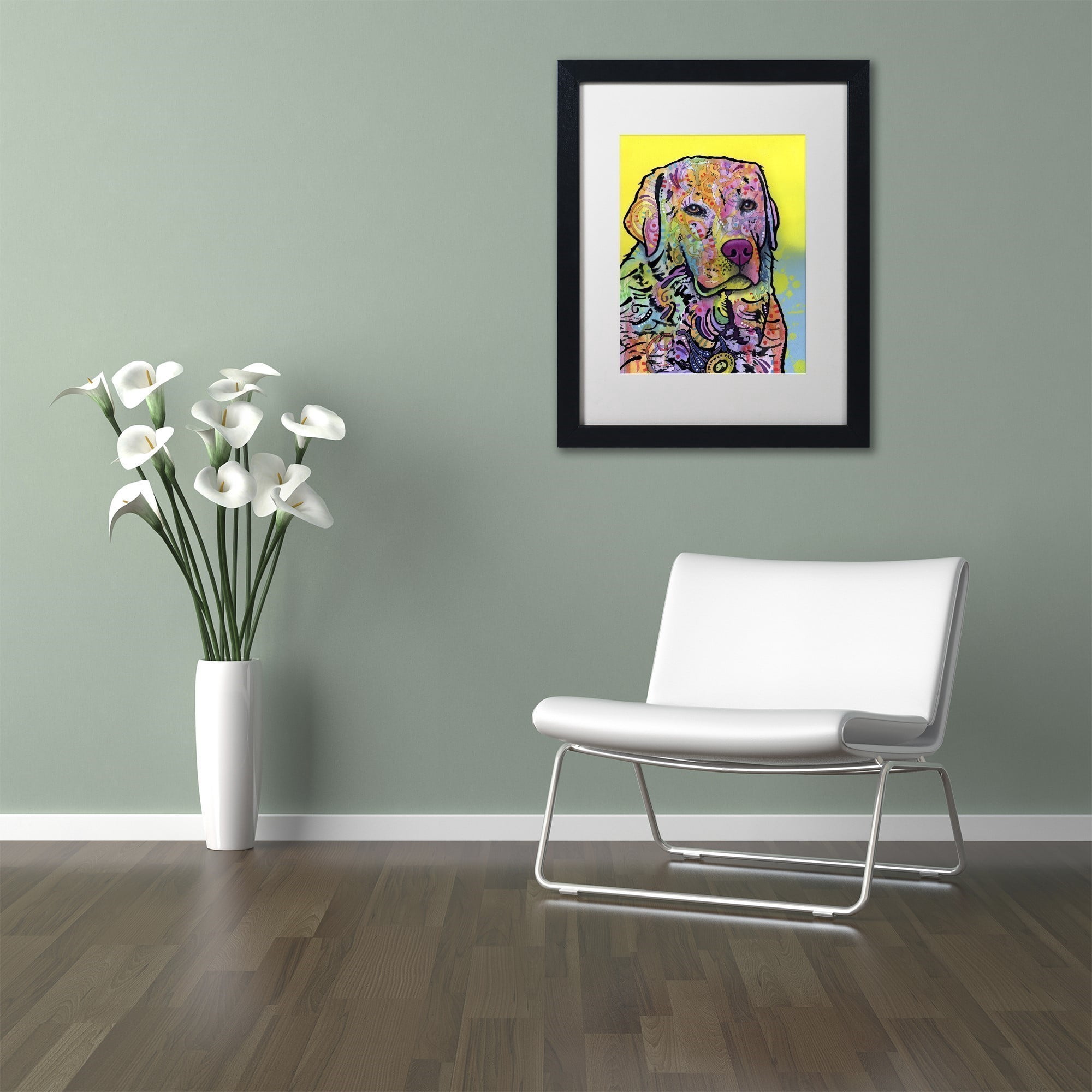 Trademark Fine Art "Goose" Canvas Art by Dean Russo, White Matte, Black Frame