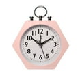 thumbnail image 6 of Silent Desktop Alarm Clock, Hexagonal Desk Table Clock Small Wake Up Alarm Clock Battery Operated Loud Ringing Bell Alarm Clock,E, 6 of 6