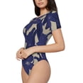 thumbnail image 2 of The Xecao Lilies Flowers Women's Crew Neck Body Suit, a short-sleeved bodysuit and basic swimsuit, both comfort and style for dating and daily life, 2 of 9