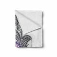 thumbnail image 2 of Evil Eye Soft Flannel Fleece Throw Blanket, Artwork Curvy Floral Details Eastern Ornaments, Cozy Plush for Indoor and Outdoor Use, 50" x 70", Purple White and Black, by Ambesonne, 2 of 6