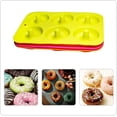 thumbnail image 4 of Moldes para donas, paquete de 3, moldes antiadherentes de silicona de tamaño completo para donas, galletas, panecillos, muffins, 3 colores, 4 of 5