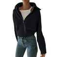 thumbnail image 3 of Womens Quarter Zip Pullover V Neck Collar Long Sleeve Ribbed Knit Loose Casual Winter Fall Sweater Black XL, 3 of 8