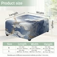 thumbnail image 7 of Xoenoiee Blue Golden Marble Print Ottoman Cover Square, Stretch Square Ottoman Covers Slipcover, Soft Jacquard Cover for Storage Stool, Footstool Protection for Living Room, S, 7 of 7