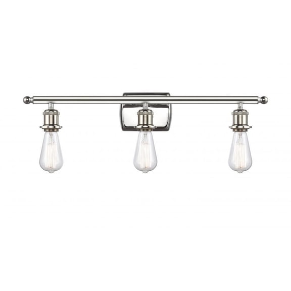 516-3W-PN-LED-Innovations Lighting-Bare Bulb-10.5W 3 LED Bath Vanity in Industrial Style-26 Inches