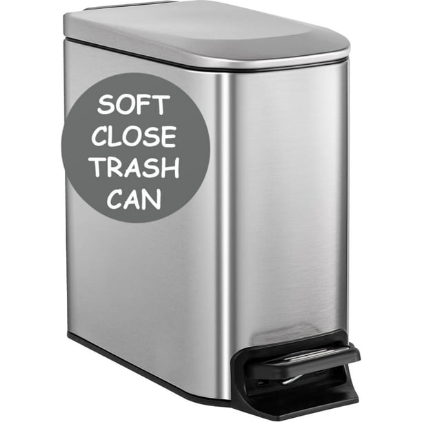 Bote de basura Homie Soft Close de 6 l/1.6 galones con antideslizante