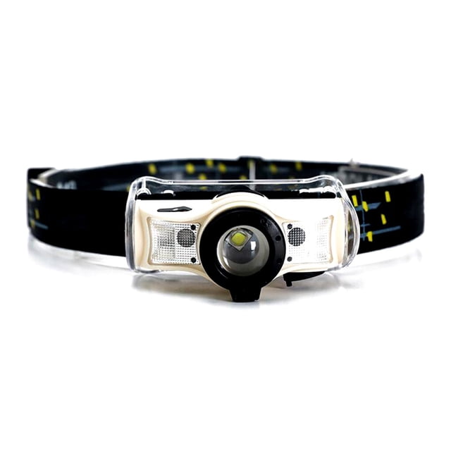 Wosthever Linterna frontal portátil ajustable 250lm carga USB 5500K 1500mAh linterna LED senderismo pesca nocturna linternas herramienta de Ropa Deportiva, Zapatos beis blanco