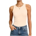 thumbnail image 7 of NIEWTR Womens Tank Tops High Neck Sleeveless Ribbed Tank Casual Basic Thick Strap Slim Fitted Racerback Shirts Womens Tank Summer Tank (XXL,A148-Beige), 7 of 7