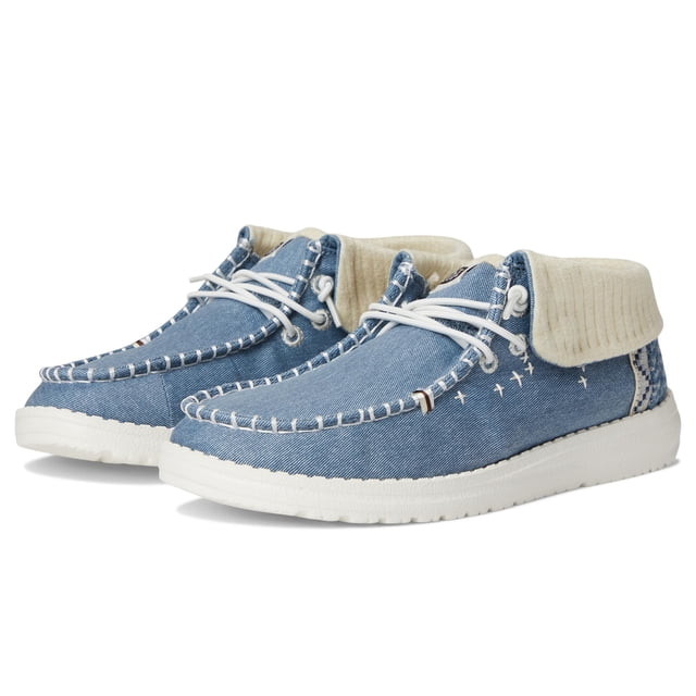 Mocasines Livianos HEYDUDE Wendy Fold para Mujer en Azul Talla 6