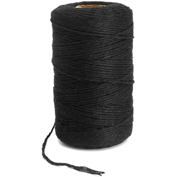 Black Twine String,Cotton Bakers Twine 656 Feet Cotton Cord Crafts Gift Twine  String Christmas Holiday Twine 