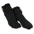 thumbnail image 4 of TANGNADE Ankle Socks for Women 1 Pair Lace Ruffle Frilly Comfortable Cute Cotton Ladies Girl Socks Black, 4 of 7