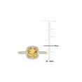 thumbnail image 3 of 3/4 Carat (Ctw) Cushion-Cut Citrine Halo Ring in 10K Yellow Gold with Diamonds for Women, 3 of 6
