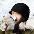 thumbnail image 2 of AIGIA Womens Winter Beanie Hat Warm Knitted Slouchy Wool Hats Cap with Visor, 2 of 23