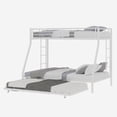 thumbnail image 6 of Miniyam Twin over Full Metal Bunk Bed with Trundle, Square Tube Frame, Space Saving Bunk Bed with Ladder, White, 6 of 7
