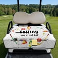 thumbnail image 2 of Xixirimido Golf Cart Seat Cover Quilted Golf Cart Seat Towel Blanket with 4 Pockets & Non Slip Backing Universal Fit for 2 Person Seats Carts, Golf Theme White, 2 of 8