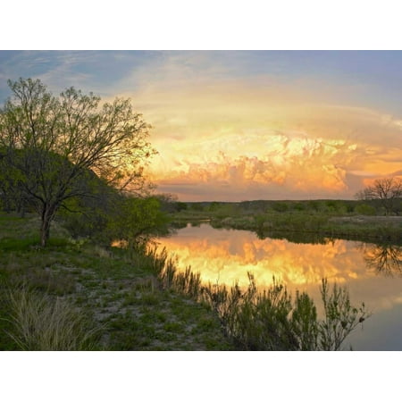 Storm clouds over South Llano River South Llano River State Park Texas Poster Print by Tim