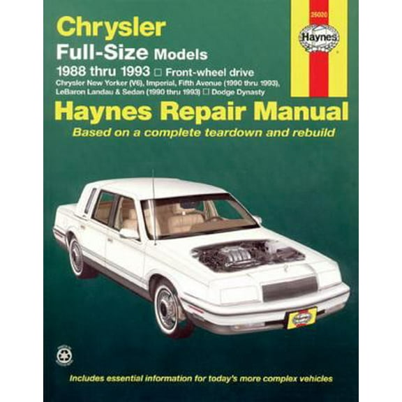 Pre-Owned Chrysler Full-Size Models, 1988-1993 (Paperback) 1563920581 9781563920585