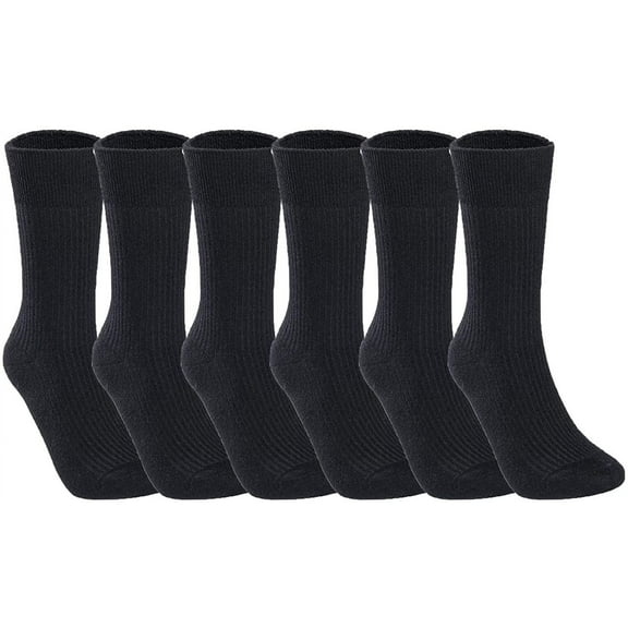 Lovely Annie 6 Pairs High-Performance Men's Wool Crew Socks L1861 Size 6-9