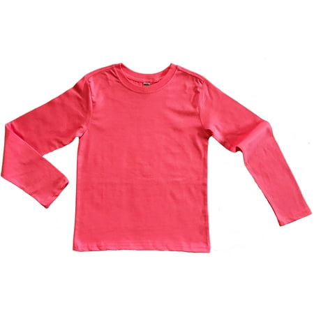 Earth Elements Big Boys/Girls (Youth) Unisex Long Sleeve T-Shirt Small Neon Pink