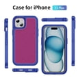 thumbnail image 3 of for iPhone 13 Hybrid Case [Military Grade Drop Tested] Heavy-Duty Tough Rugged Shockproof Anti-Slip Camera Lens Raised Protective Case - iPhone 13, Blue+Rose, 3 of 8