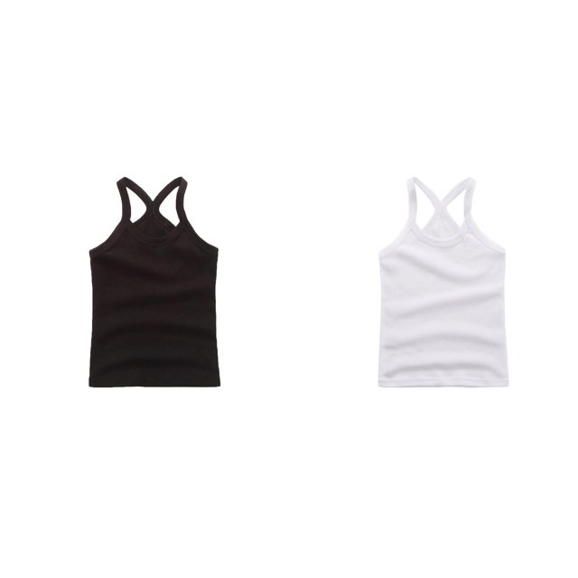 (2-Pack) Rinsvye Children Vest Sleeveless Undershirt Pure Tank Tops Girls Lightweight Breathable Summer