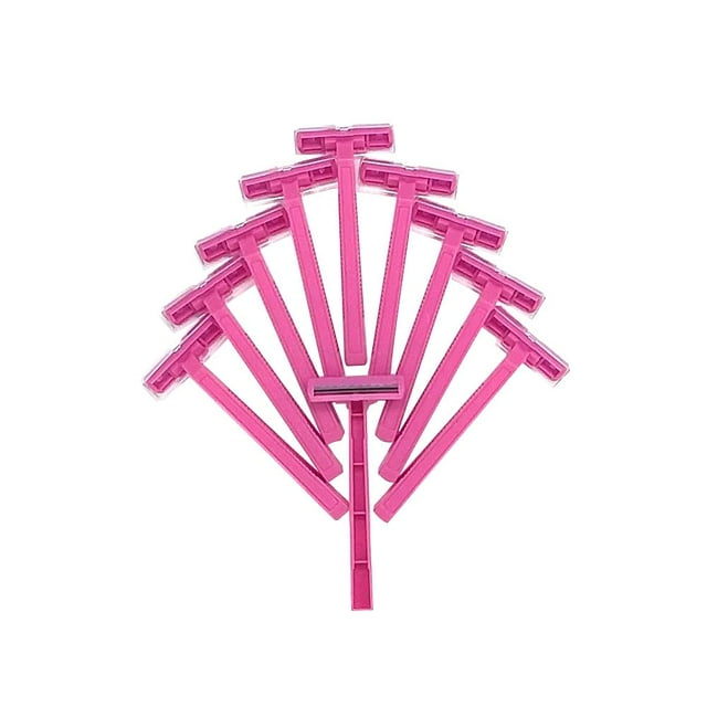 100 Rasoirs Jetables Roses à Double Lame pour un Rasage de Près et Plus Lisse - Femme