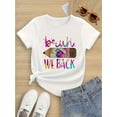 thumbnail image 1 of Girls' Short-Sleeved Pure Cotton T-Shirt With A Round Neck Is Casual And Comfortable. It Can Be Worn All Year Round. It'S A &Quot;Back-To-School Energetic And Playful &Quot; Suitable For Chil, 1 of 6