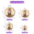 thumbnail image 5 of Merry Christmas Santa American Shorthair Scarf Twinkling Lights Xmas Holiday Round Wood Sign Cat Lover Kitten Owner Gifts Hanging Wall Home Decor - 00022, 5 of 5