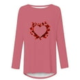 thumbnail image 4 of Promotions d'Été! Aqestyerly Pull Décontracté Imprimé pour Femmes Saint-Valentin Manches Longues Col Rond, 4 of 4