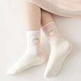 thumbnail image 5 of Girls Cotton Thin Mesh Crew Socks, Kids Floral Flower Cute Summer Socks, 5 Pairs, 3~12Years, 5 of 7