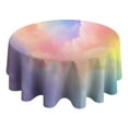 thumbnail image 4 of Pastel Rainbow Clouds Round Tablecloth 60"x60",Wrinkle Wipeable Table Cloth for Kitchen Dining Room Picnic Patio Party, 4 of 6