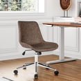thumbnail image 3 of Giantex PU Home Office Chair, Modern Armless Swivel Desk Chair, Mid-Back Leisure Chair, Back & Height Adjustable Chair with Splicing Appearance, Suitable for Office Study Study Room Living Room, 3 of 10
