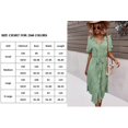 thumbnail image 4 of Robes Femmes Décontractées Manches Courtes Imprimé Floral Boutonné Col en V Été Boho Midi Robe, 4 of 7