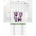 thumbnail image 6 of No Hook Shower Curtain with Snap in Liner, Abstract Purple and Pink Tulip Ray White Hotel Shower Curtains for Bathroom, Washable Shower Curtain Liner Set with Mesh Top Window, 72"x72", 6 of 6
