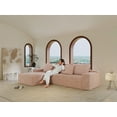 thumbnail image 4 of 104.3" L-Shaped Corduroy Sectional Sofa , No-Assembly Modular Couch, Deep Seat Recliner Lounge with 2 Pillows，Living Room & Bedroom, Pink, Left, 4 of 7