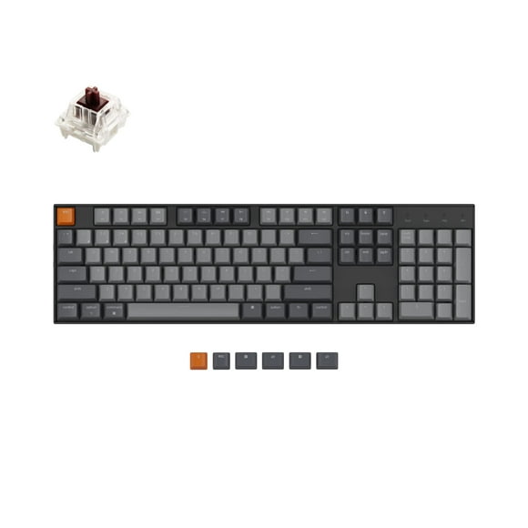 Keychron K10 Full Size Layout RGB Backlit Hot-Swappable Mechanical Gaming Keyboard for Mac Windows, Multitasking 104-Key Bluetooth Wireless/USB Wired Computer Keyboard w