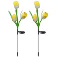 thumbnail image 3 of Solar Powered Tulip Flower Lights Garden Lights 4 Colors Waterproof LED Decoration Lamps Holiday Xmas 4th of July Decorations for Landscape Yard Patio Walkway, 4Pcs Yellow, 3 of 7