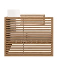 thumbnail image 3 of Modway Carlsbad 3-Piece Teak Wood Outdoor Patio Set in Natural and White, 3 of 6