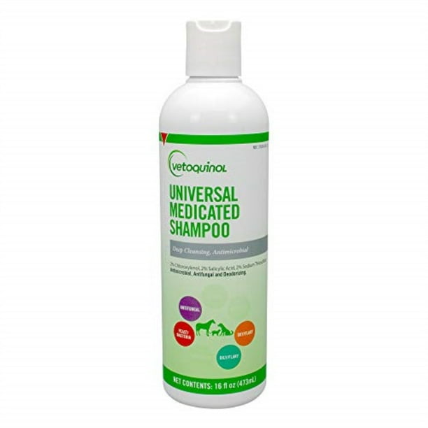 vetoquinol universal medicated shampoo for dogs, cats and horses, 16oz