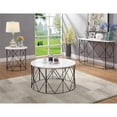 thumbnail image 4 of Bowery Hill Table Basse Ronde Industrielle en Bois, Fini Blanc, 4 of 8