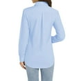 thumbnail image 4 of Jxximdong Button Up Shirts Women Womens Long Sleeve Tops Collared V Neck Shirts Lightweight Sweatshirt 2024 Fall Fashion Clothes Blue Spring Tops S, 4 of 7
