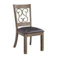 thumbnail image 2 of Eli 20 Inch Parson Style Dining Chair, Vegan Leather, Set of 2, Tan Brown, 2 of 6