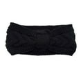 thumbnail image 1 of Sonducket Diademas de ganchillo invierno elástico de punto de punto ancho cálido grueso Universal calentador de orejas diadema regalos para mujeres Accesorio para el cabello Negro Sonducket AP009571-01B, 1 of 6