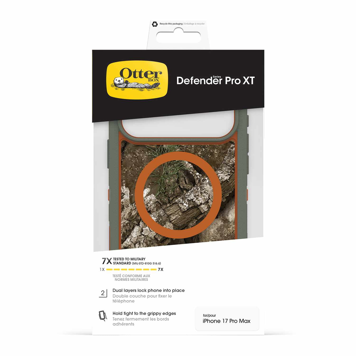OtterBox Defender Pro XT Clear MagSafe Case w/Camera Control Realtree Apx (Green) for iPhone 17 Pro
