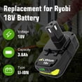 thumbnail image 2 of Batería de repuesto Boetpcr 18V 3600mAh para herramientas Ryobi 18V, 2 of 7