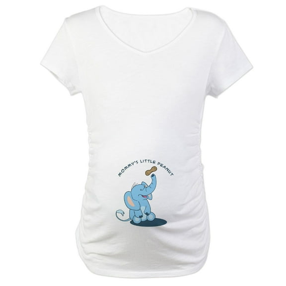 CafePress - Mommy's Little Peanut Blue Maternity T Shirt - Cotton Maternity T-shirt, Cute & Funny Pregnancy Tee