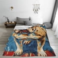 thumbnail image 5 of Salouo Patriotic Bulldog Welcome Print Bed Blankets,Flannel Blanket Comfortable Air Conditioning Blanket Lightweight Blanket for Sofa Bed Travel & Couch -50"x40", 5 of 8