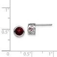 thumbnail image 2 of White Sterling Silver Earring Stud Women'S Garnet Red 7 mm, 2 of 2