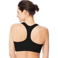 thumbnail image 2 of Hanes Womens Sport Racerback Compression Sports Bra, M, Black, 2 of 2